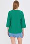 Women's Dark Green V-Neck Quarter Sleeve Blouse Arm-25Y001024 - 6