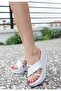 Pamela White Wedge Heel Women's Slippers - 2