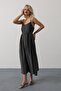 Shilsee Women's Basic Long Dress with Straps Anthracite - 4