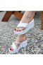 Pamela White Wedge Heel Women's Slippers - 4