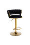 Modern Velvet Fabric China Golden White and Gold High Counter Stool Swivel Hand Made High Chairs for - 2
