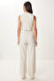 Striped Linen Blend Vest Pants Suit Cream Bone Lrg0029 - 8