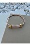 Colorful adjustable steel detailed knitted rope bracelet