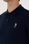 Men's Slim Fit Polo Neck Navy Blue Basic T-Shirt 50298041-Vr033 - 7