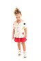 Girl's Floral Appliqued Shirt Pleated Skirt Set I Colorful Flower Detailed I Girl's Set - 5
