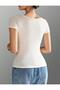 3-Piece Set Camisole Fabric Ribbed Chest Low-Cut Short-Sleeved Blouse, T-Shirt - 5