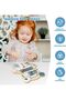 14-in-1 Bear-Shaped Wooden Busy Board with Double-Sided Drawing Panel - 6