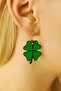 Clover Leaf Shaped Enamel Women's Earrings Double Pieces Handmade Earrings