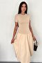 Women's Beige Modal Fabric Dress - 2