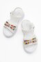 Children's Beaded Sandals White - 3
