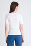White V-Neck Accessory Detailed Slim Fit T-Shirt 9206m - 5