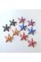 Tile Patterned Red Starfish Earrings - 3