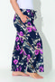 Women's Plus Size Navy Blue Color Flower Pattern Loose Cut Bottom Home Wear - 3