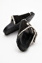 Dericlub Women's Drawstring Double Strap Casual Slippers Real Suede Leather Zy 7900 Black - 4