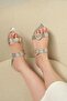 Tiana Silver Stone Buckle Detailed Slippers