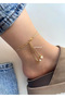 2-Piece Gold Star Heart Pearl Women's Anklet - 3