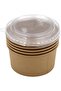 Kraft Paper Salad Bowls with Lids – 5 PCS Eco-Friendly Disposable Salad Containers – Leak-Proof, - 3
