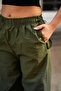 Women's Parachute Fabric Adjustable Elastic Loose Cut Trousers - Stitching Detail - 4