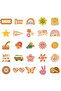 50PCS 50PCS Groovy Boho Hippie Stickers Retro English Alphabet Account Material Phone Case Laptop Lu - 3