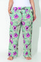 Women's Plus Size Green Color Floral Print Loose Bottom Home Wear