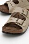 Women's Cross Velcro Sandals Beige - 5