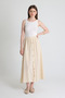 Natural Linen Look 100% Cotton Buttoned Midi Skirt 3419