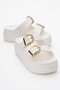 Women's Buckle Slippers BEIGE