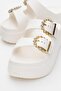 Women's Buckle Slippers BEIGE - 3