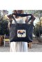 Ladybug Etamine Detailed Dark Gray Shoulder Bag with Front Pocket Detailed Dark Gray Shoulder Bag - 3