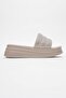 Women's Thick Stone Piping Slippers Beige - 2