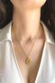 Women's Steel Necklace Stoned Plate Eye Crescent Star Colorful Zircon Stone Necklace - 2