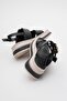 Women's Gold Buckle Sandals Black - 4