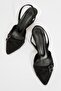Women's Open Back Heeled Sandals Black Zra - 5