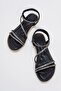 Woman's cross-stone sandal black - 5
