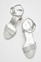 Women's Glitter Heeled Sandals Silver Sim - 5