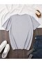 Pink Lily Chest Printed Cotton Combed Gray T-Shirt - 2