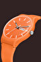 Unisex Silicone Band Orange Wrist Watch