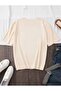 Pink Lily Chest Printed Cotton Combed Beige T-Shirt - 2
