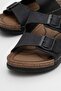 Woman's double buckle slippers black - 3