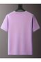 Double Black Ribbon Printed Cotton Combed Purple T-Shirt - 2