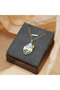 Art Series, Zircon Stone Butterfly and Enamel Detailed, Tulip Model, Non-Tarnish Steel Necklace - 3