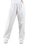 Girl's Stone Detailed Ecru Color Oversize Trousers with Elastic Waist and Pockets