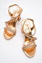 Cross Stone Women's Heeled Sandals Copper Mirror - 5
