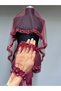 Elysia Modern and Stylish Designs Made Bridal Henna Veil Burgundy - 3