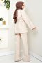 Belted Jacket Trousers Gabardine Suit 1557 - Beige - 6
