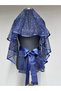 Velora Modern Veil Set Decorated with Sparkling Sequins and Bead Details Navy Blue - 2