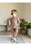 Striped Baby Boy T-Shirt Shorts Set Brown - 2
