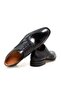 Black Color Lace-Up Genuine Leather Men's Shoes - 2