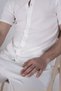 Men's Colorful Special Production Spacious Oversize Wrinkle Fabric Bottom Top Short Sleeve Shirt Jogger Suit - 3
