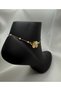 Elegant Clover Figured Gold Color Steel Anklet with Pearl Detail - 3